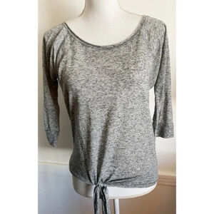 Dolan • Linen Blend Tie Front Grey Top
